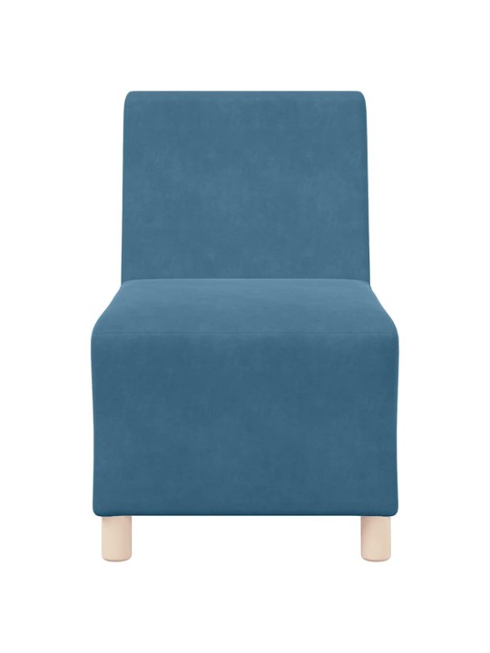 Modulārais bezrku dīvāns 2 pcs zila 55 x 74 x 82 cm samts