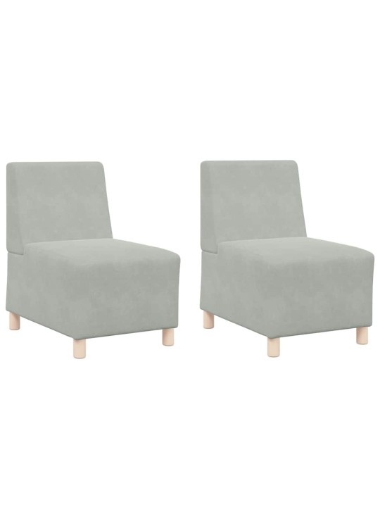 Modulārais bezrku dīvāns 2 pcs gaiši pelēka 55 x 74 x 82 cm