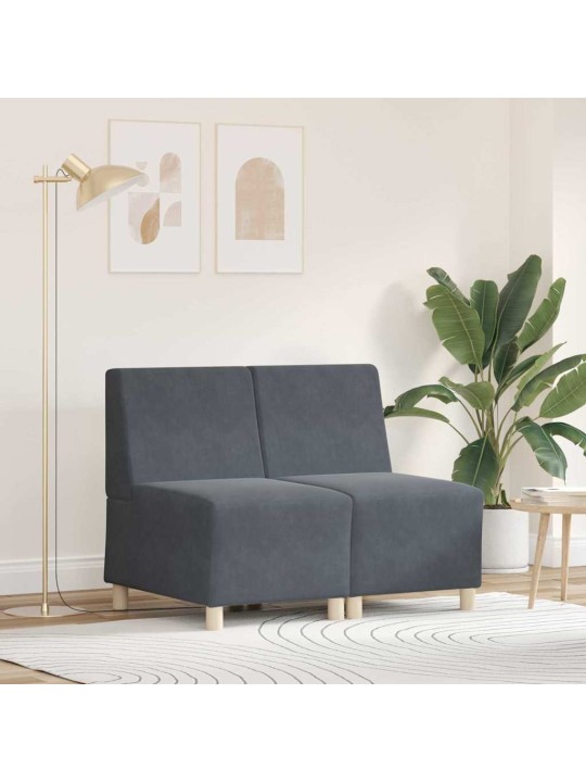 Modulārais bezrku dīvāns 2 pcs tumši pelēka 55 x 74 x 82 cm