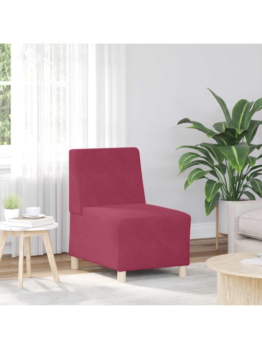 Modulārais bezrku dīvāns 2 pcs vīnsarkans 55 x 74 x 82 cm samts
