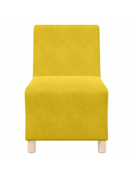 Modulārais bezrku dīvāns 2 pcs dzeltena 55 x 74 x 82 cm samts