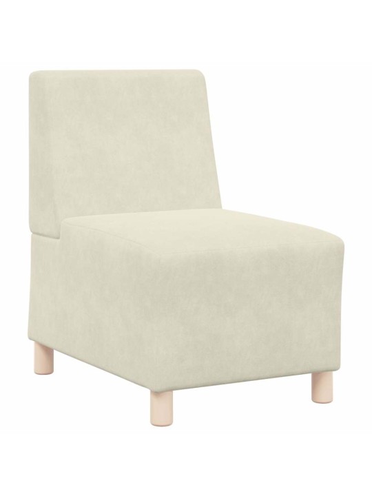 Modulārais bezrku dīvāns 2 pcs krēmkrāsa 55 x 74 x 82 cm samts