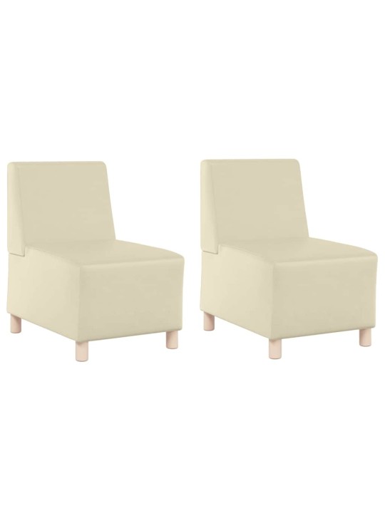 Modulārais bezrku dīvāns 2 pcs krēmkrāsa 55 x 74 x 82 cm