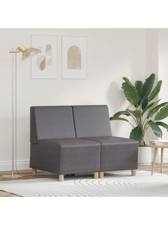 Modulārais bezrku dīvāns 2 pcs pelēka 55 x 74 x 82 cm
