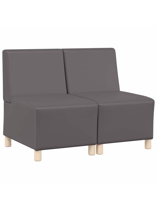 Modulārais bezrku dīvāns 2 pcs pelēka 55 x 74 x 82 cm