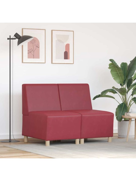 Modulārais bezrku dīvāns 2 pcs vīnsarkans 55 x 74 x 82 cm