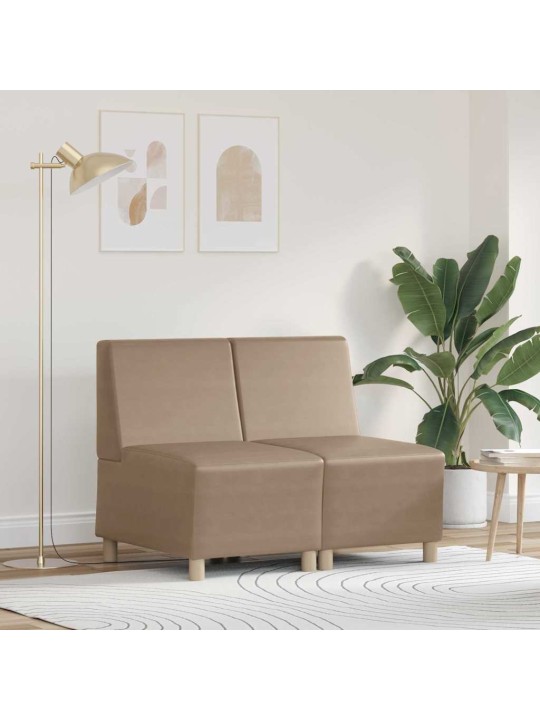 Modulārais bezrku dīvāns 2 pcs kapučīno 55 x 74 x 82 cm