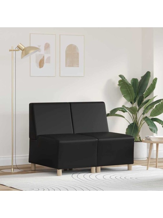 Modulārais bezrku dīvāns 2 pcs melna 55 x 74 x 82 cm