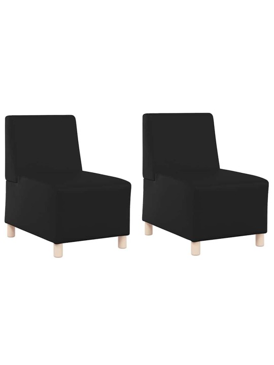 Modulārais bezrku dīvāns 2 pcs melna 55 x 74 x 82 cm