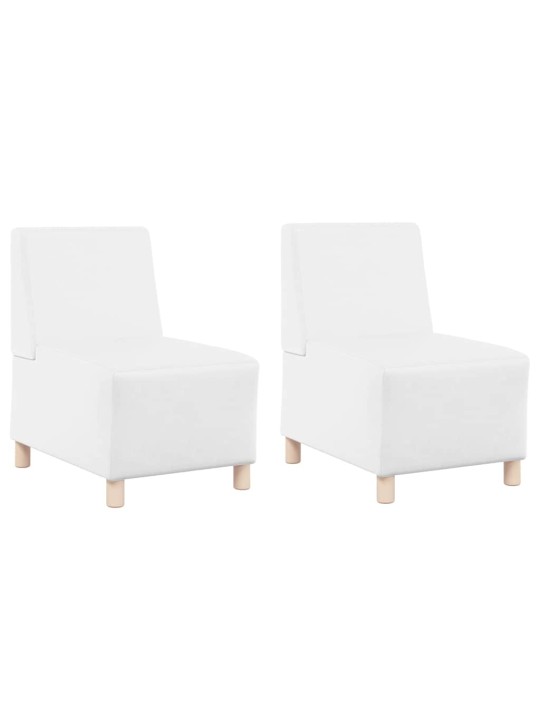 Modulārais bezrku dīvāns 2 pcs balts 55 x 74 x 82 cm