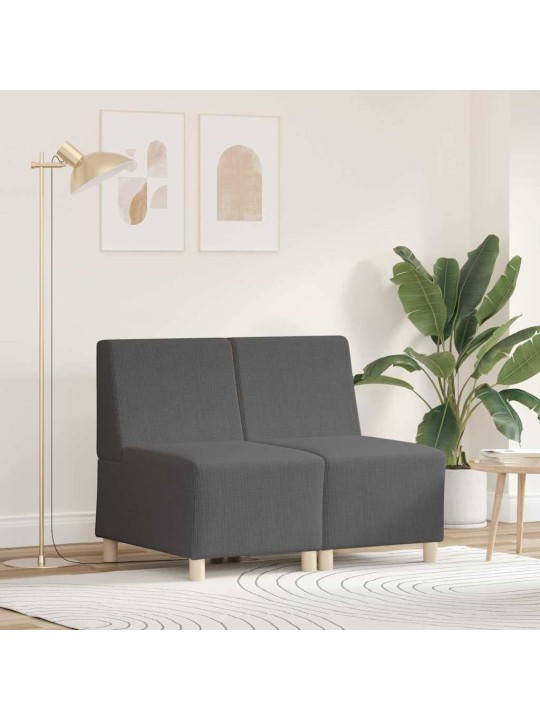 Modulārais bezrku dīvāns 2 pcs tumši pelēka 55 x 74 x 82 cm