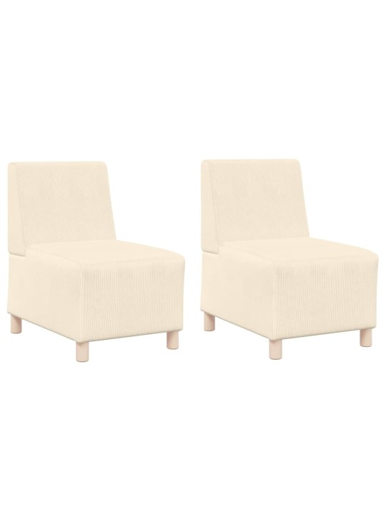 Modulārais bezrku dīvāns 2 pcs krēmkrāsa 55 x 74 x 82 cm