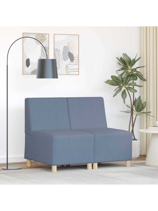 Modulārais bezrku dīvāns 2 pcs zila 55 x 74 x 82 cm