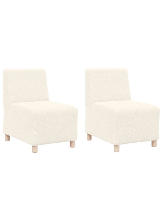 Modulārais bezrku dīvāns 2 pcs krēmkrāsa 55 x 74 x 82 cm