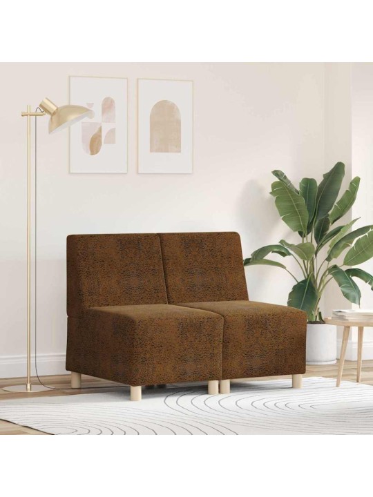 Dīvāna krēsls 2 pcs brūna 55 x 74 x 82 cm mākslīga zamša āda
