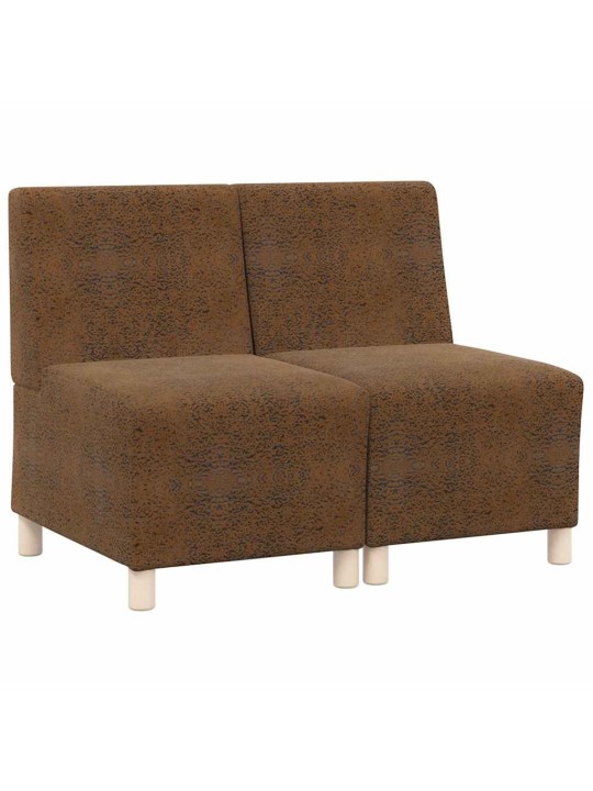 Dīvāna krēsls 2 pcs brūna 55 x 74 x 82 cm mākslīga zamša āda