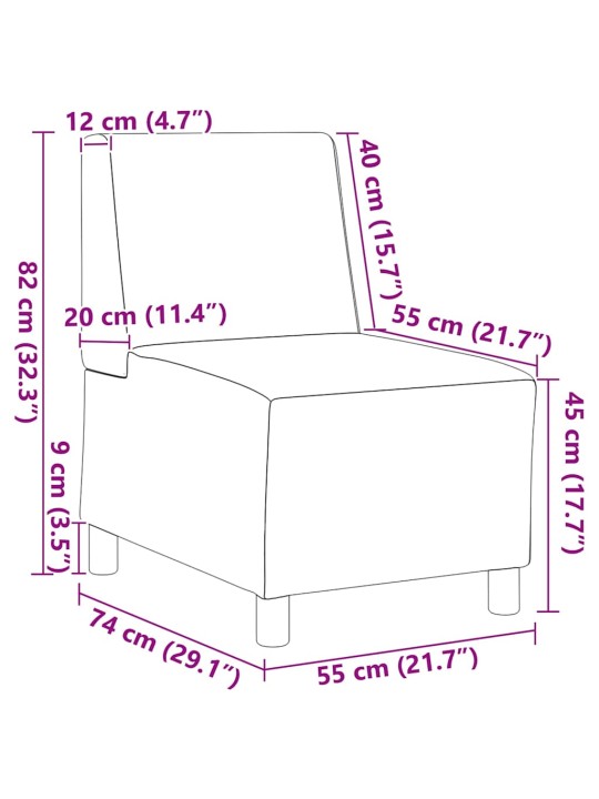 Dīvāna krēsls 2 pcs brūna 55 x 74 x 82 cm mākslīga zamša āda
