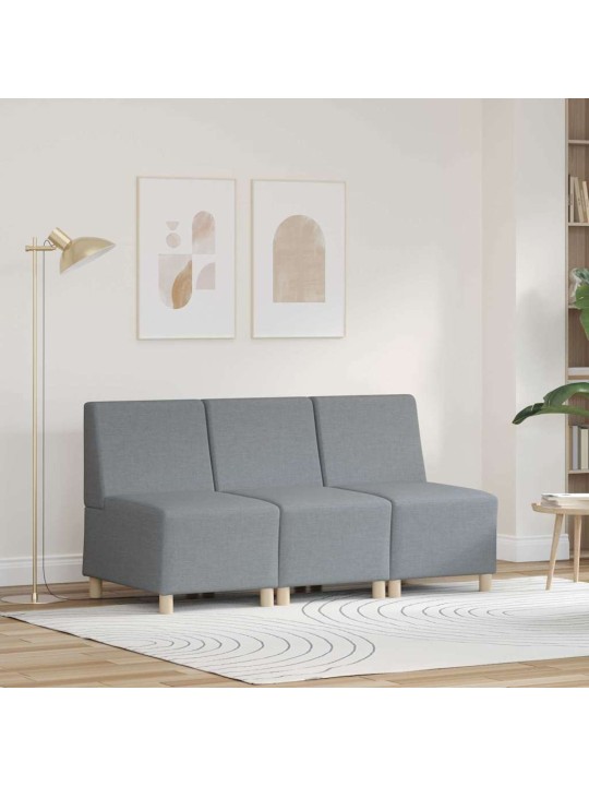 Modulārais bezrku dīvāns 3 pcs gaiši pelēka 55 x 74 x 82 cm