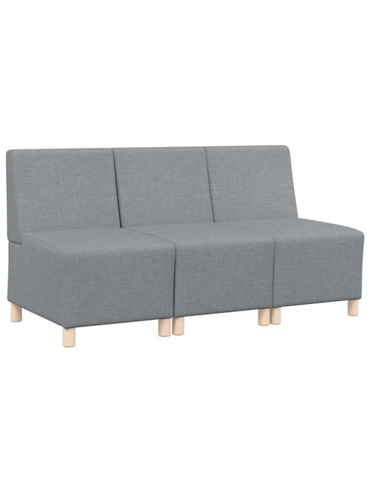Modulārais bezrku dīvāns 3 pcs gaiši pelēka 55 x 74 x 82 cm