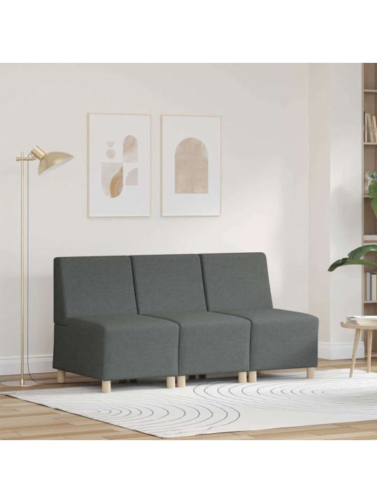Modulārais bezrku dīvāns 3 pcs tumši pelēka 55 x 74 x 82 cm