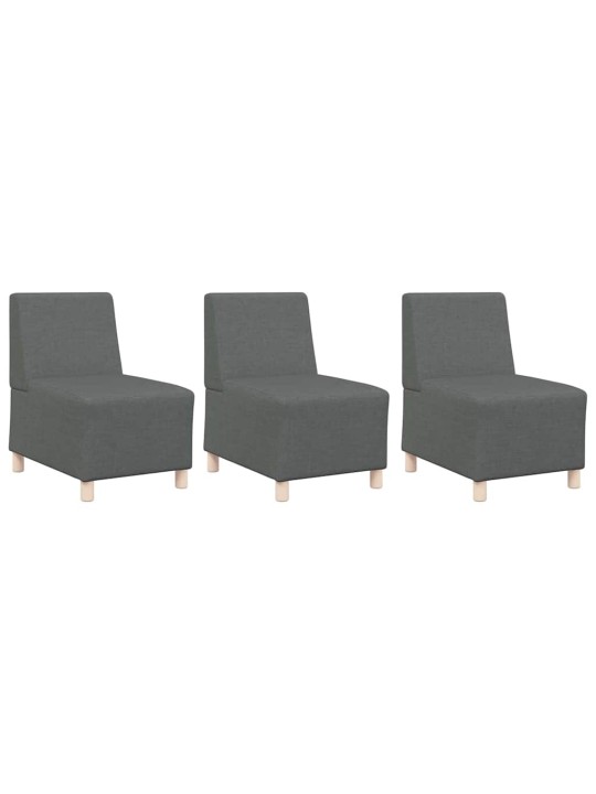 Modulārais bezrku dīvāns 3 pcs tumši pelēka 55 x 74 x 82 cm