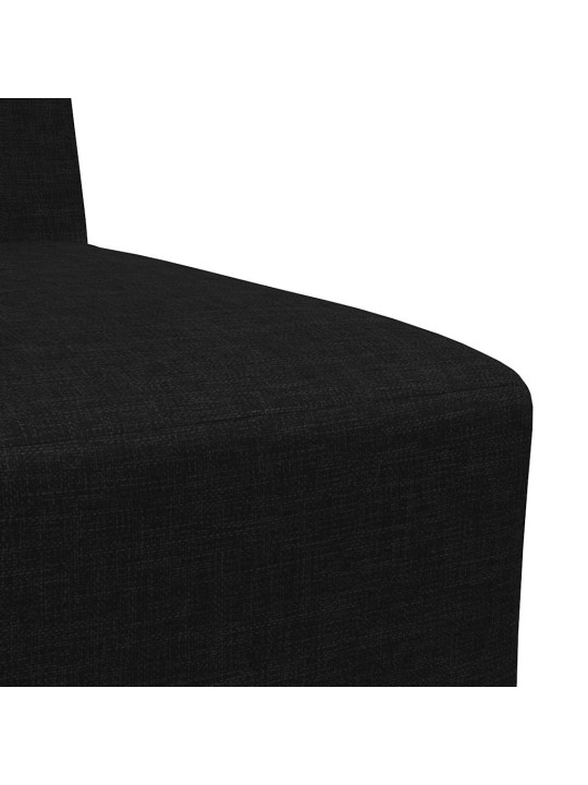Modulārais bezrku dīvāns 3 pcs melna 55 x 74 x 82 cm audums