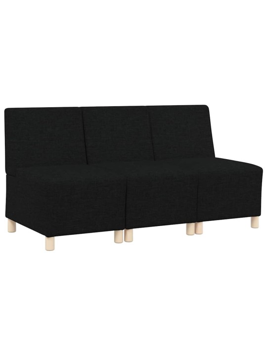 Modulārais bezrku dīvāns 3 pcs melna 55 x 74 x 82 cm audums