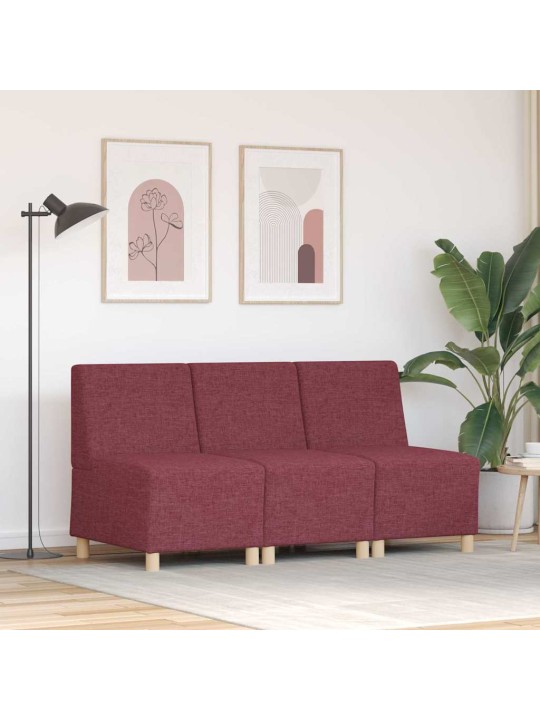 Modulārais bezrku dīvāns 3 pcs vīnsarkans 55 x 74 x 82 cm