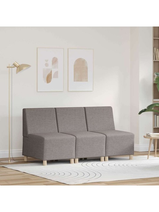 Modulārais bezrku dīvāns 3 pcs pelēkbrūna 55 x 74 x 82 cm