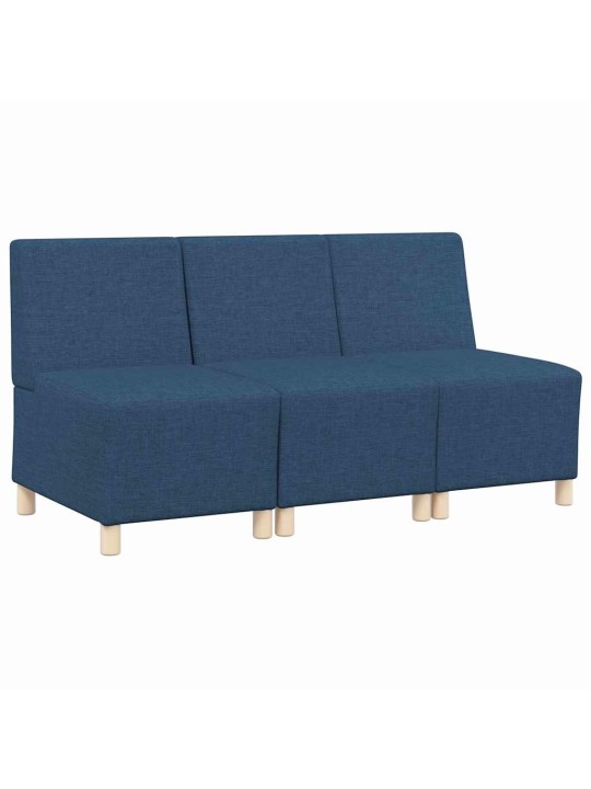 Modulārais bezrku dīvāns 3 pcs zila 55 x 74 x 82 cm audums