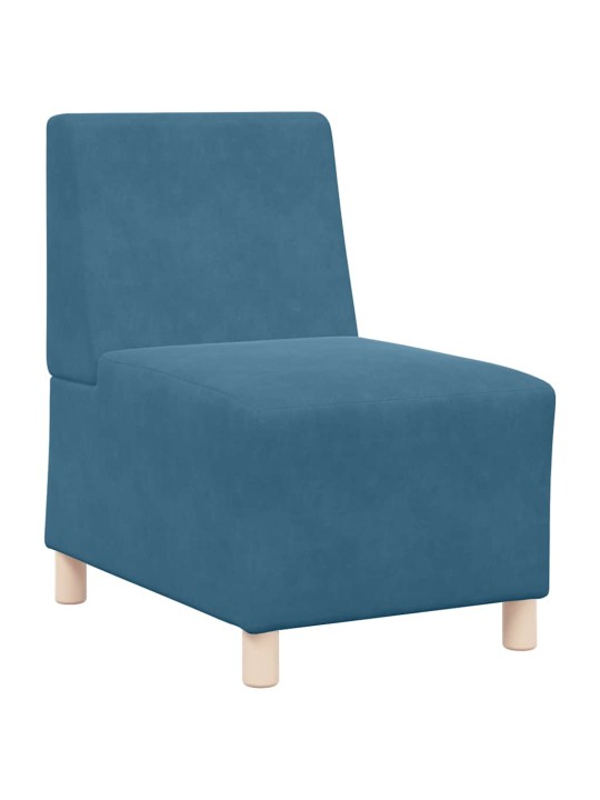 Modulārais bezrku dīvāns 3 pcs zila 55 x 74 x 82 cm samts