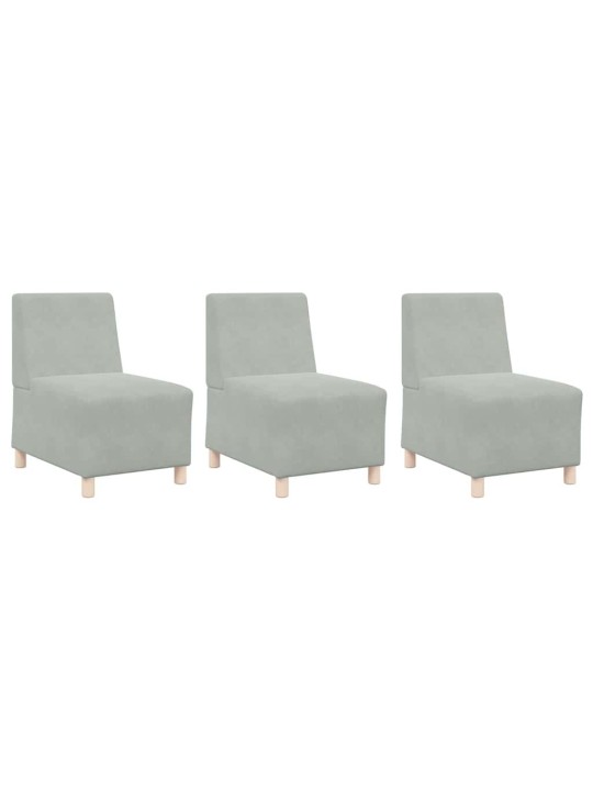 Modulārais bezrku dīvāns 3 pcs gaiši pelēka 55 x 74 x 82 cm