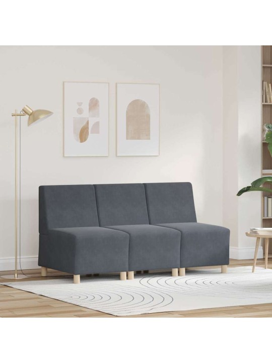 Modulārais bezrku dīvāns 3 pcs tumši pelēka 55 x 74 x 82 cm