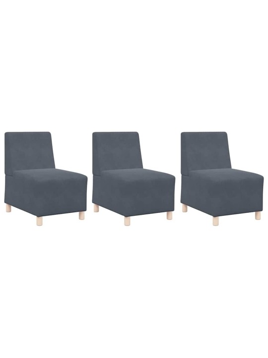 Modulārais bezrku dīvāns 3 pcs tumši pelēka 55 x 74 x 82 cm