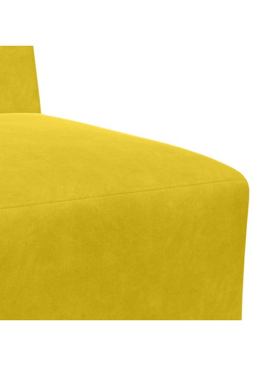 Modulārais bezrku dīvāns 3 pcs dzeltena 55 x 74 x 82 cm samts