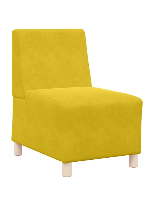 Modulārais bezrku dīvāns 3 pcs dzeltena 55 x 74 x 82 cm samts