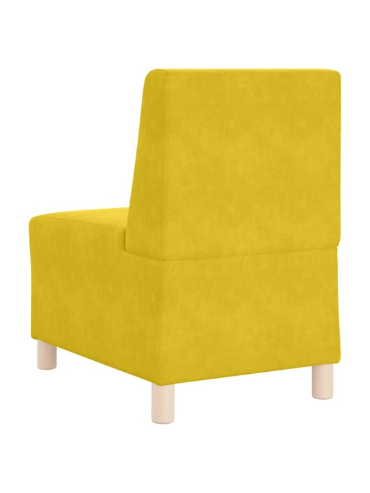 Modulārais bezrku dīvāns 3 pcs dzeltena 55 x 74 x 82 cm samts