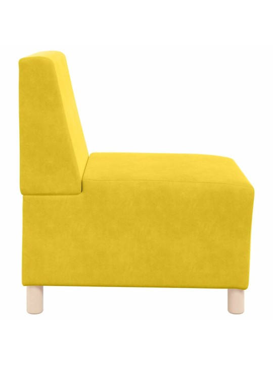 Modulārais bezrku dīvāns 3 pcs dzeltena 55 x 74 x 82 cm samts