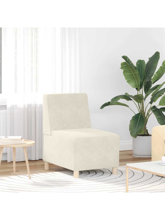 Modulārais bezrku dīvāns 3 pcs krēmkrāsa 55 x 74 x 82 cm samts