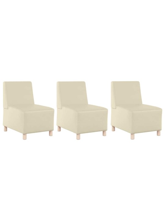 Modulārais bezrku dīvāns 3 pcs krēmkrāsa 55 x 74 x 82 cm