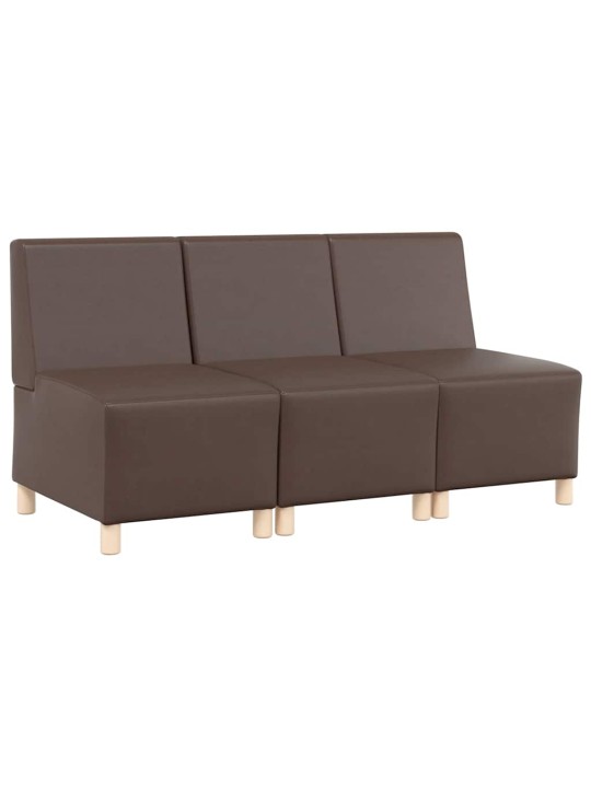Modulārais bezrku dīvāns 3 pcs brūna 55 x 74 x 82 cm