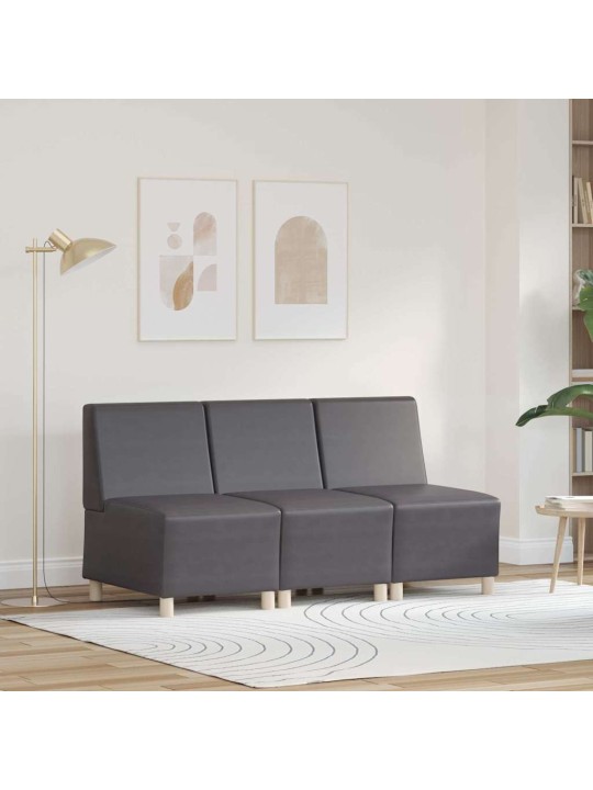 Modulārais bezrku dīvāns 3 pcs pelēka 55 x 74 x 82 cm