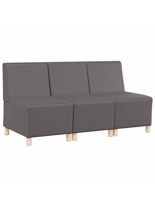 Modulārais bezrku dīvāns 3 pcs pelēka 55 x 74 x 82 cm