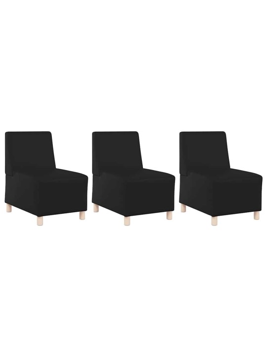 Modulārais bezrku dīvāns 3 pcs melna 55 x 74 x 82 cm