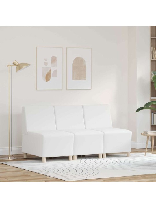 Modulārais bezrku dīvāns 3 pcs balts 55 x 74 x 82 cm