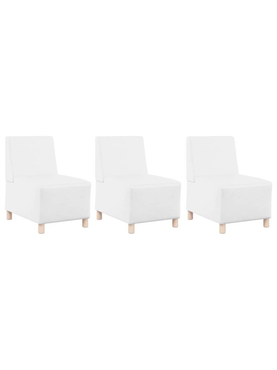 Modulārais bezrku dīvāns 3 pcs balts 55 x 74 x 82 cm
