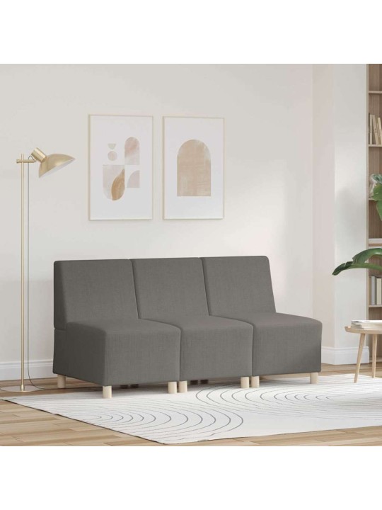 Modulārais bezrku dīvāns 3 pcs gaiši pelēka 55 x 74 x 82 cm
