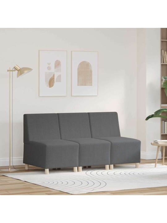 Modulārais bezrku dīvāns 3 pcs tumši pelēka 55 x 74 x 82 cm