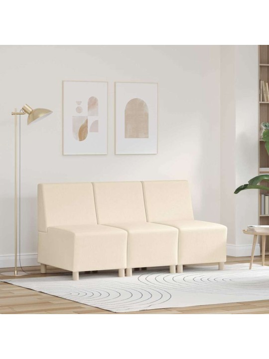 Modulārais bezrku dīvāns 3 pcs krēmkrāsa 55 x 74 x 82 cm