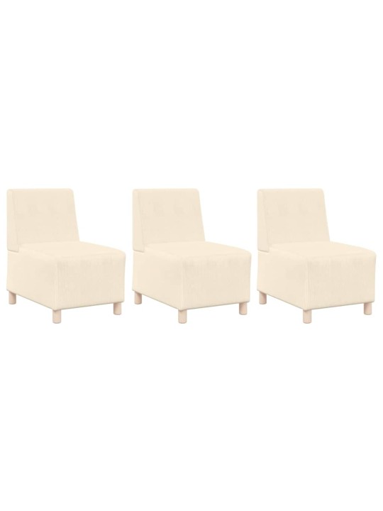 Modulārais bezrku dīvāns 3 pcs krēmkrāsa 55 x 74 x 82 cm